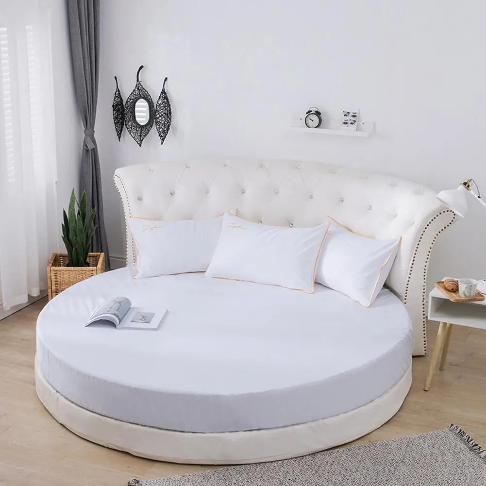 AsyPets Cotton Mattress Cover Round Bed Protector for Bedding 220cm Diameter | Дом и сад