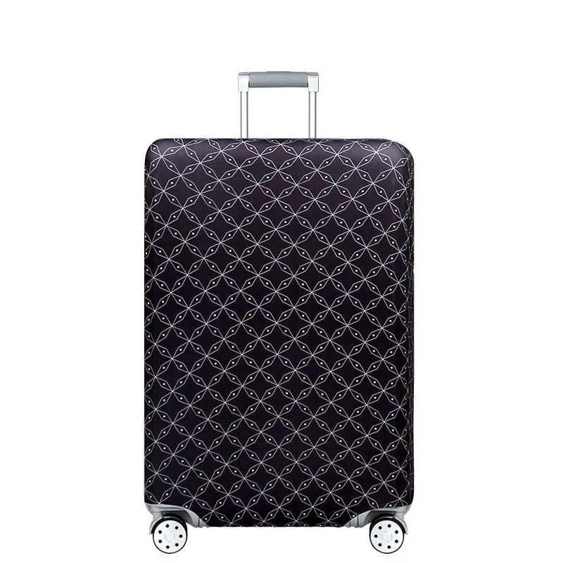 Fine Black Геометрический PurpleLuggage Чехлы для чемодан, багаж Laggage дорожная сумка с колесиками крышка плотные эластичные Защитный чехол 999 - Цвет: Fine Black