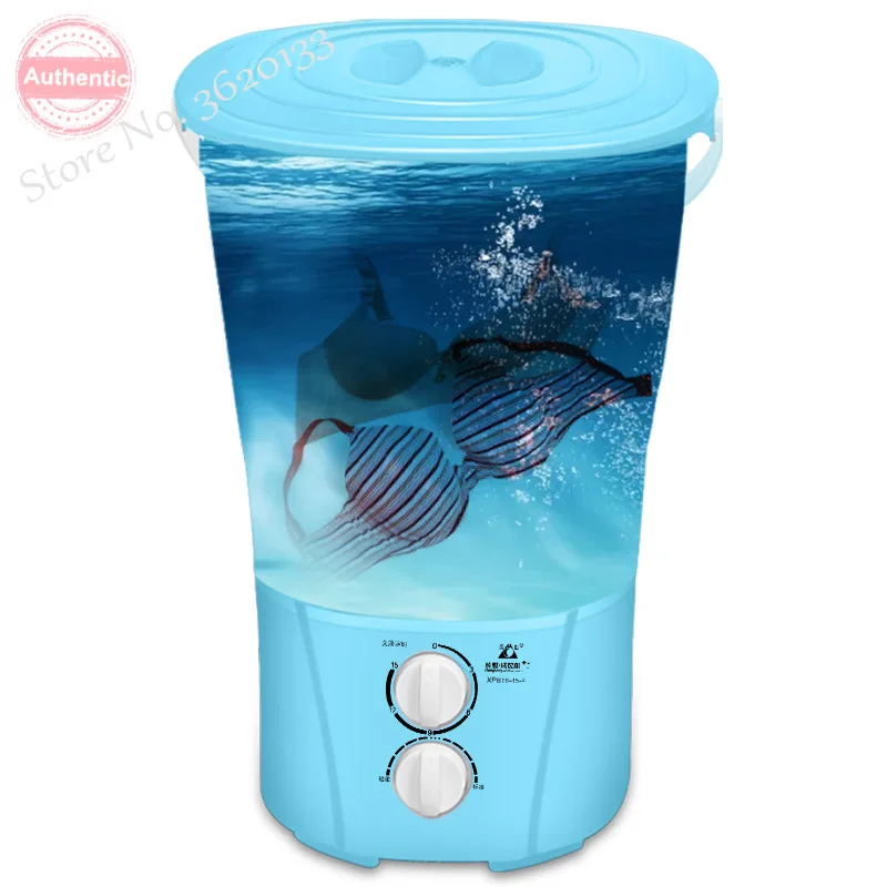 Hot Mini Electric Washing Machine with Blu-ray Portable Multifunctional Socks Underwear Washing Machine Semi-automatic 220V
