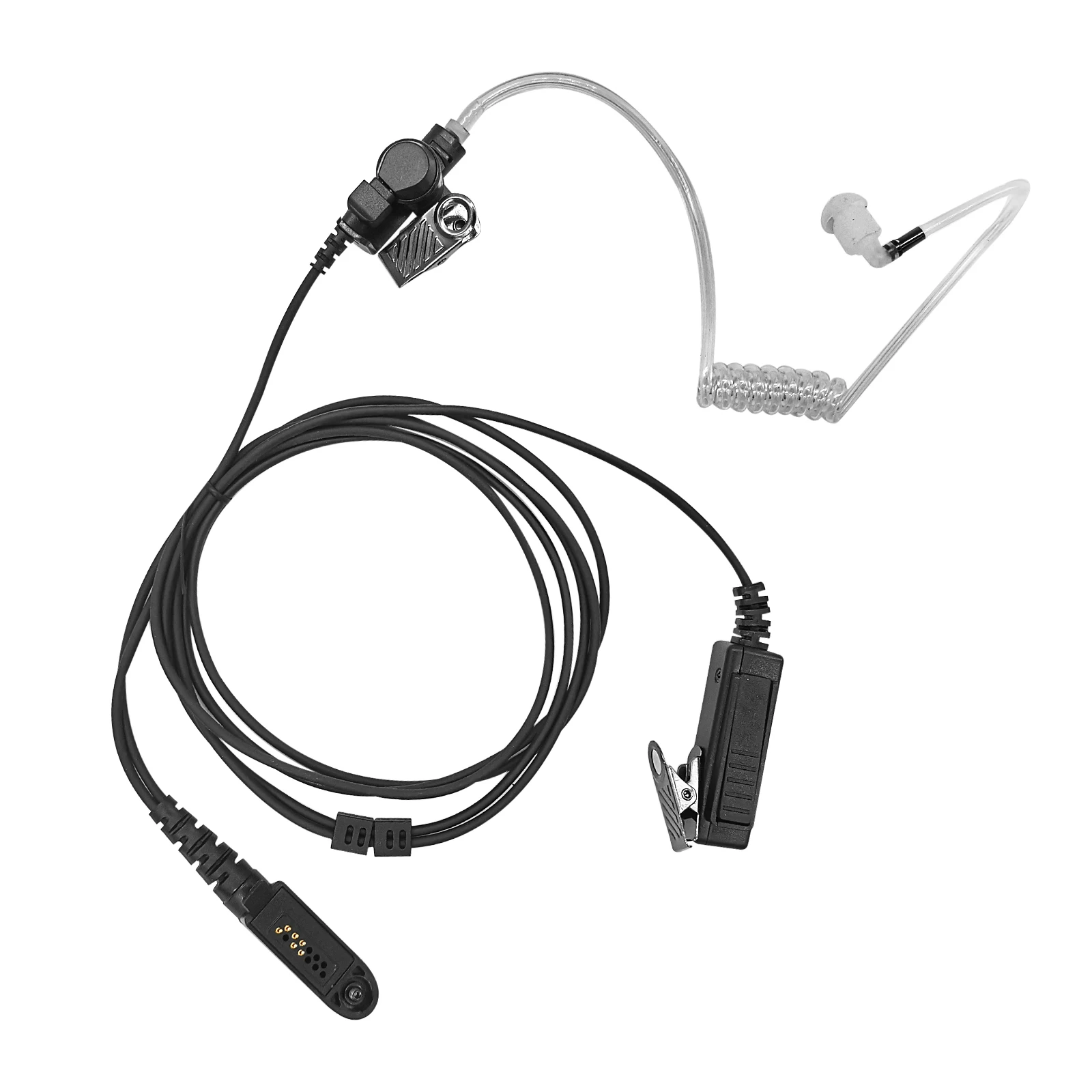 2 Wire Air Covert Acoustic Tube Surveillance Earpiece Headset with PTT for Motorola Radio
