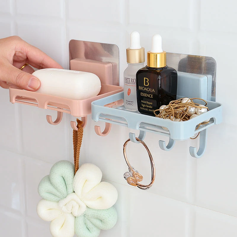 Полка для ванной комнаты крючок хранения Коробка мыла Бесплатная Пробивка в