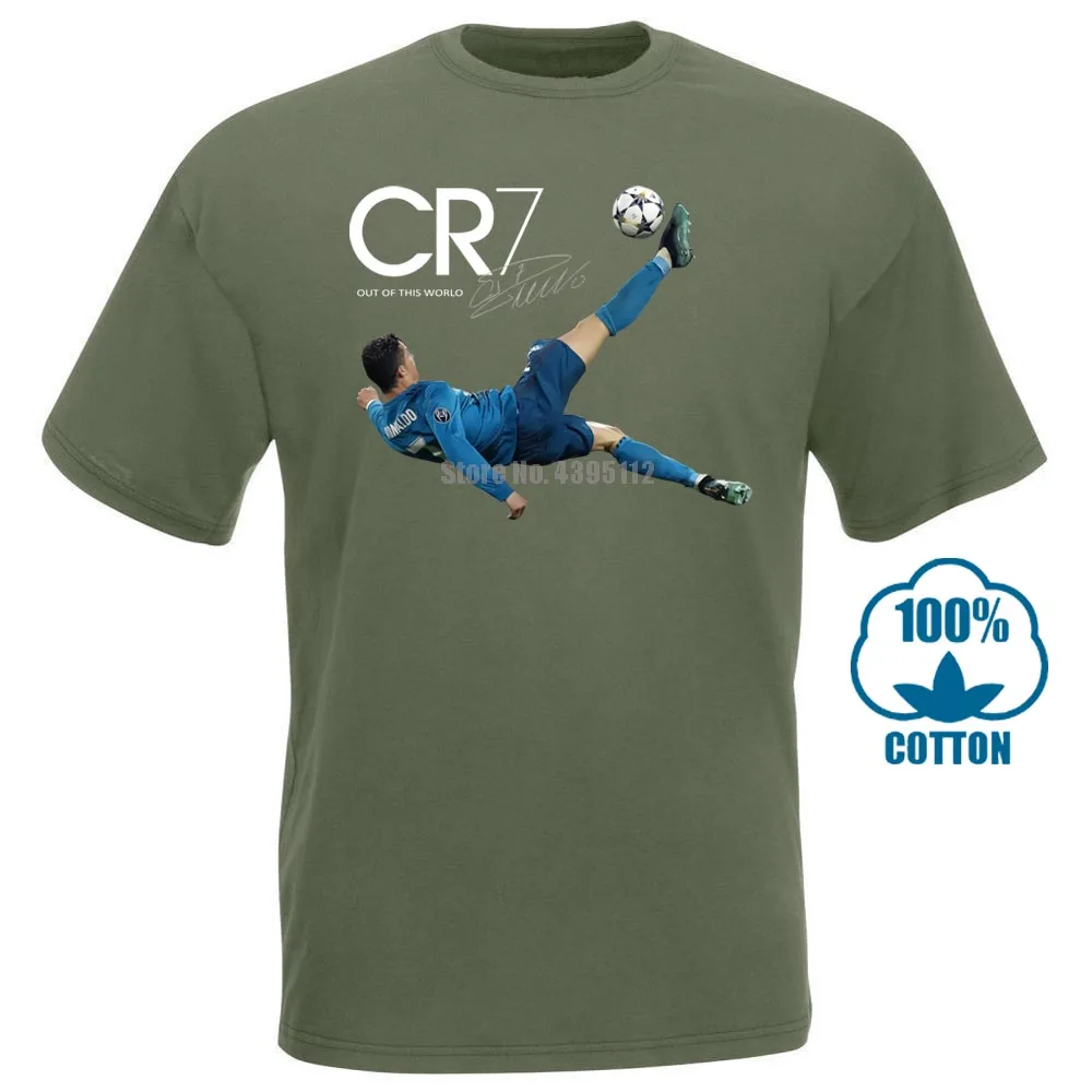Army green Cr7 футболка с велосипедным ударом Криштиано Роналду для взрослых и детей, крутая Повседневная футболка с надписью «Pride» Новая модная мужская футболка унисекс 013096 - Color: Army green