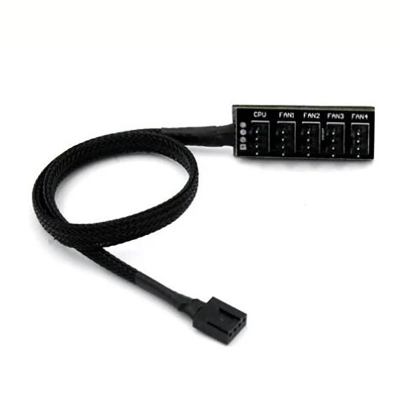 

4-Pin PWM Fan Hub, 5-Port Fan Hub, 4-Pin Connector for PC Fan Hub, 4-Pin PWM Fan Splitter Cable, Suitable