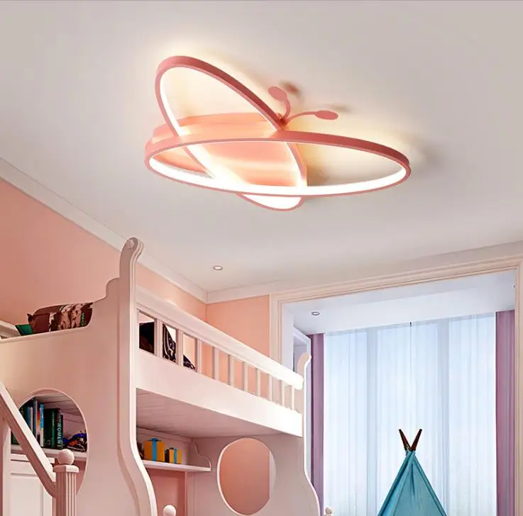 Современная люстра с мультяшным рисунком потолочный светильник розового и