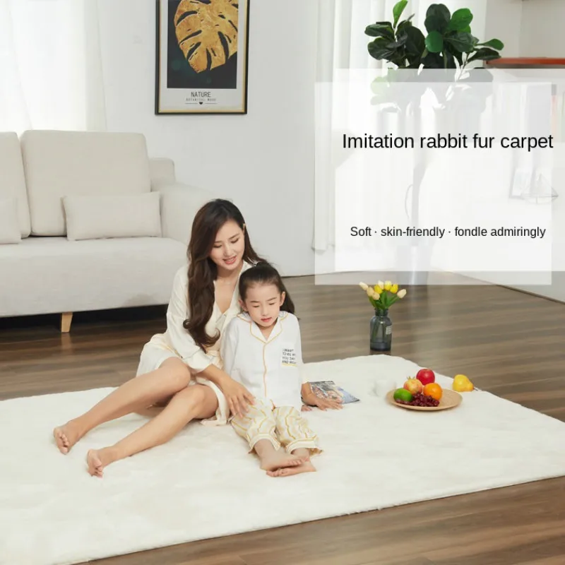 

Living Room Bedroom Carpet Nordic Minimalist Bedside Coffee Table Imitation Rabbit Fur Plush Sofa Cushion Household Soft Mat