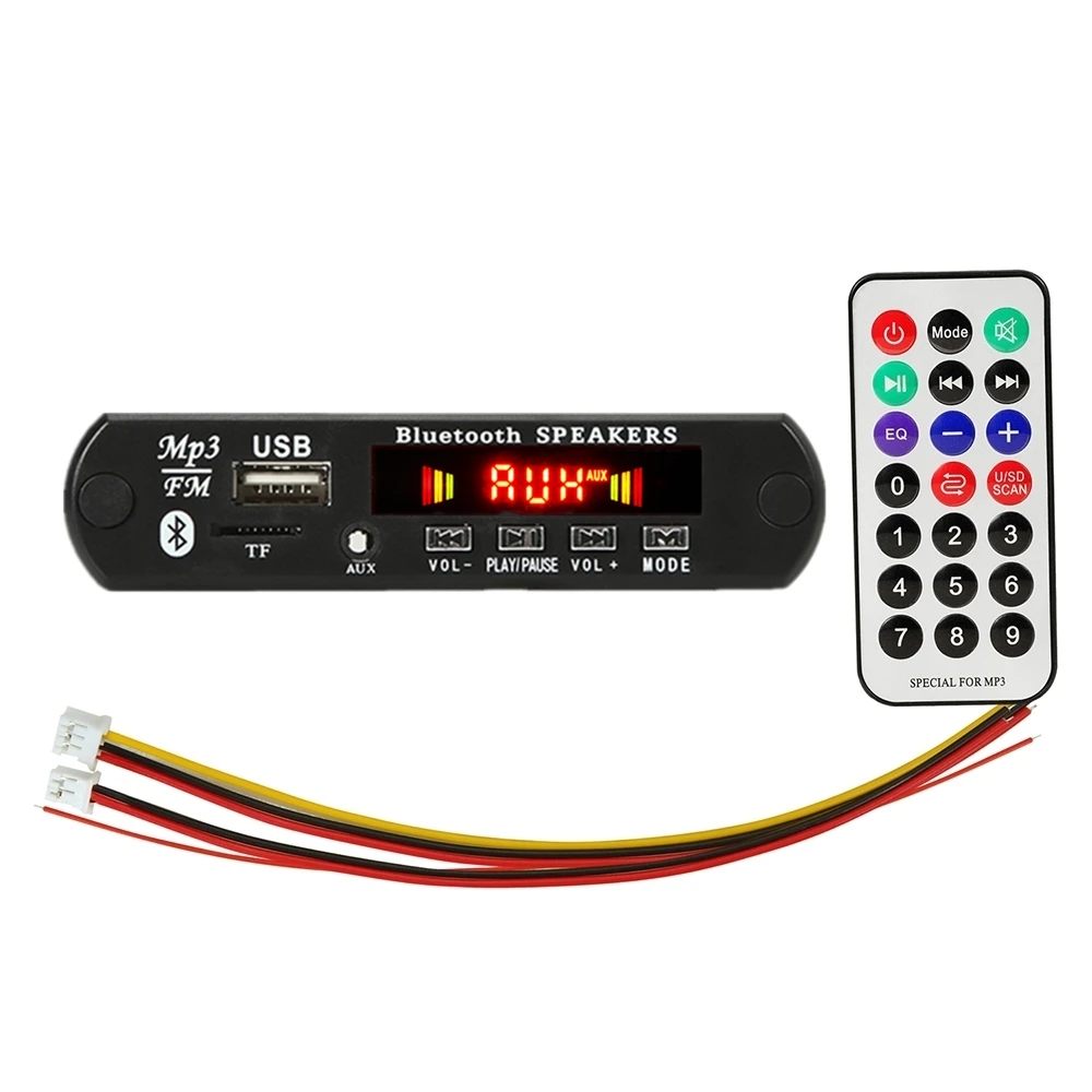 Плата декодирования 5V 12V Bluetooth 5 0 MP3 беспроводной автомобильный USB mp3 плеер слот для