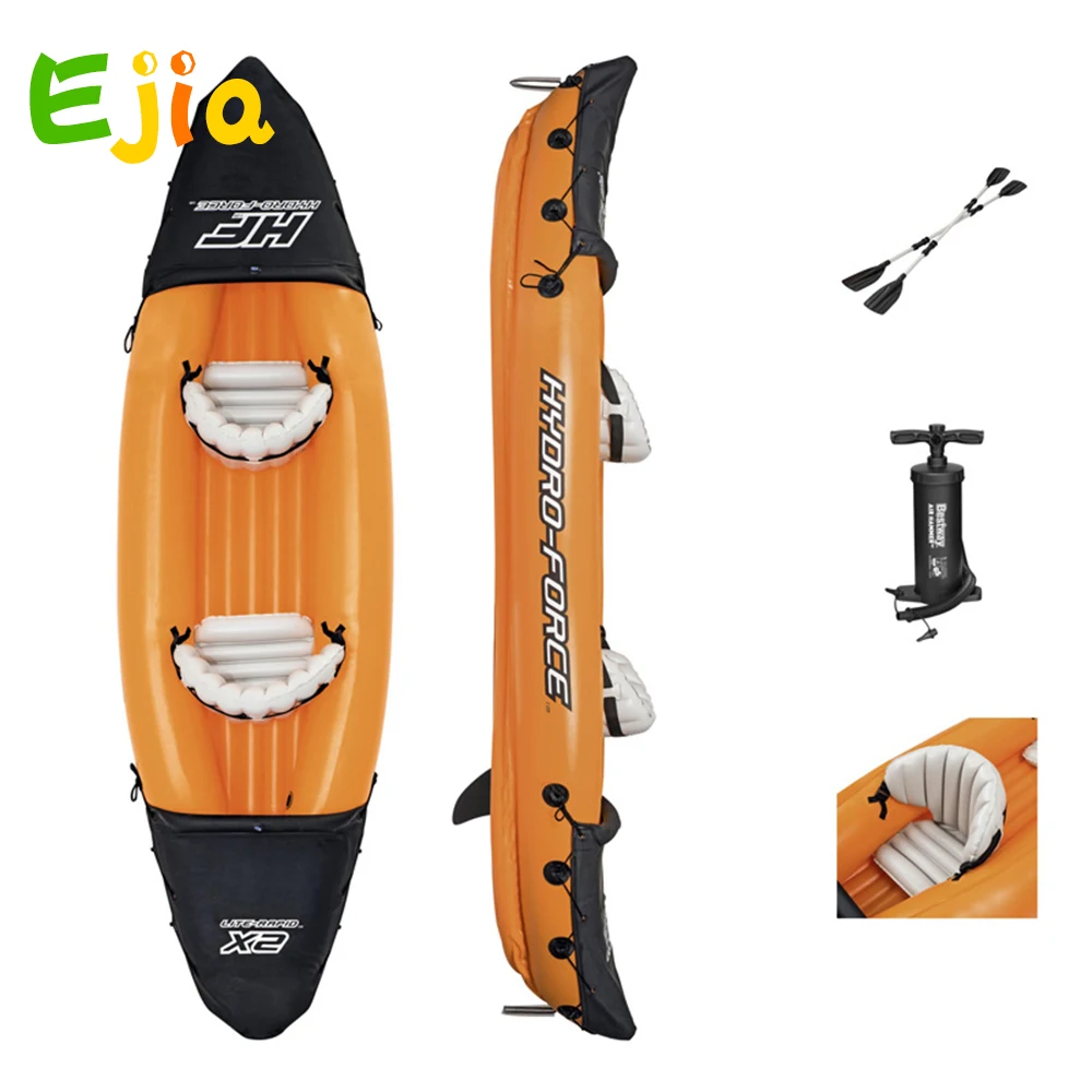 2 человека надувной каяк ПВХ прочный дрейфующая лодка каноэ KayakWith два весла 321x88 см