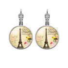 Креативные серьги в стиле ретро с изображением Парижа, Эйфелевой башни, времени, драгоценных камней, женские серьги на день рождения, ювелирные изделия, серьги