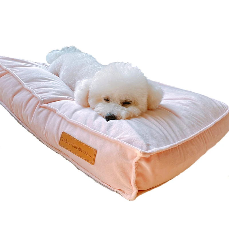 

Розовая теплая кровать для домашних животных, мягкий и дышащий коврик для собак, моющийся и устойчивый к пятнам гнездо для кошек на зиму/вес...