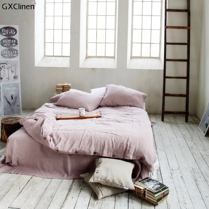 Комплект постельного белья из 100% чистого французского льняного пододеяльника