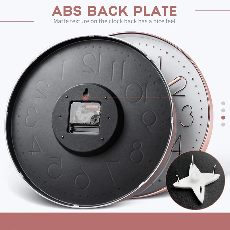 Wall Clocks Battery Operated Silent 12 Inch Quartz Decro Clock Easy to Read for Kitchen Bedroom Living Room Decor | Дом и сад