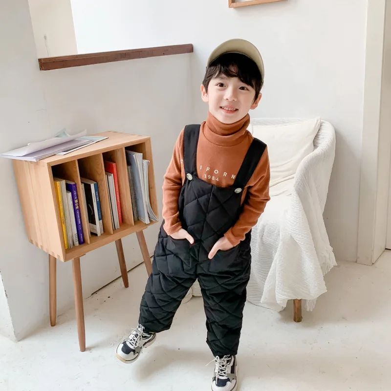 

Children pants bib kids baby down trousers boys girls autumn/winter casual cotton pants fashion warming trousers