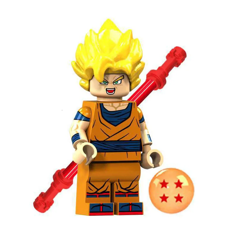 XP021 026 6 шт./лот Dragon Ball Z Супер Герои Гоку Вегета Вермут Freiza строительные блоки