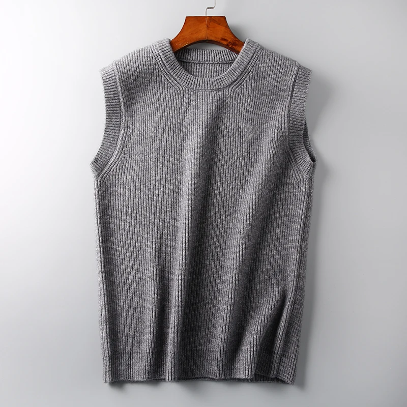 Сезон весна осень Мужская Гольф Жилет Пуловер Модная повседневная одежда с О