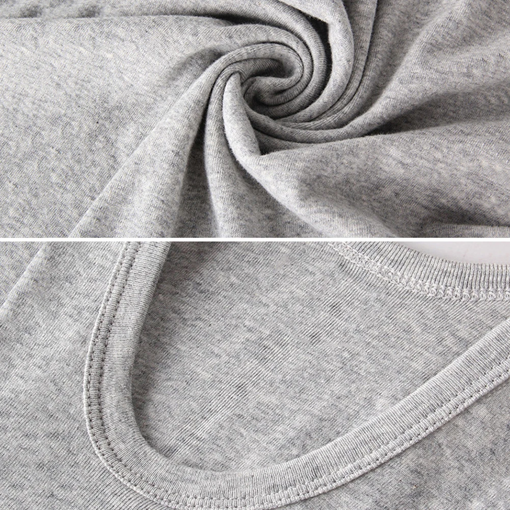 

Summer Sporty Men Solid Color Low-cut Neck Sleeveless Cotton Vest Breathable Tank Top Gym Workout Jogging