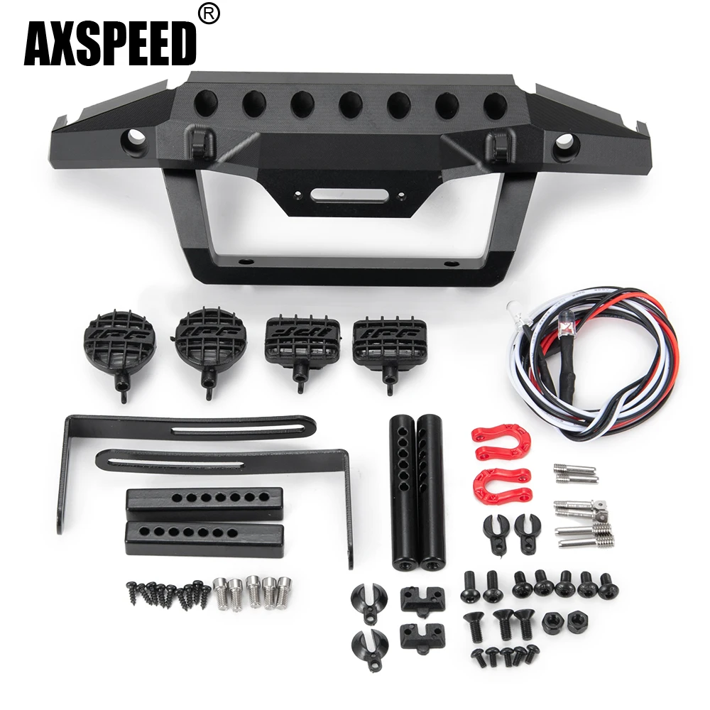 AXSPEED 1 шт. TRX 4 металлический передний бампер с светодиодный светильник для 1/10 RC