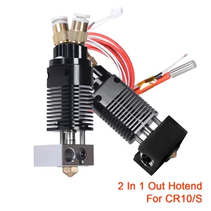 dual color 2 in 1 out hotend 12 24v upgrade kit mk8 extruder v6 nozzle 3d printer parts 1 75mm heater block for cr10 s ender3 free global shipping