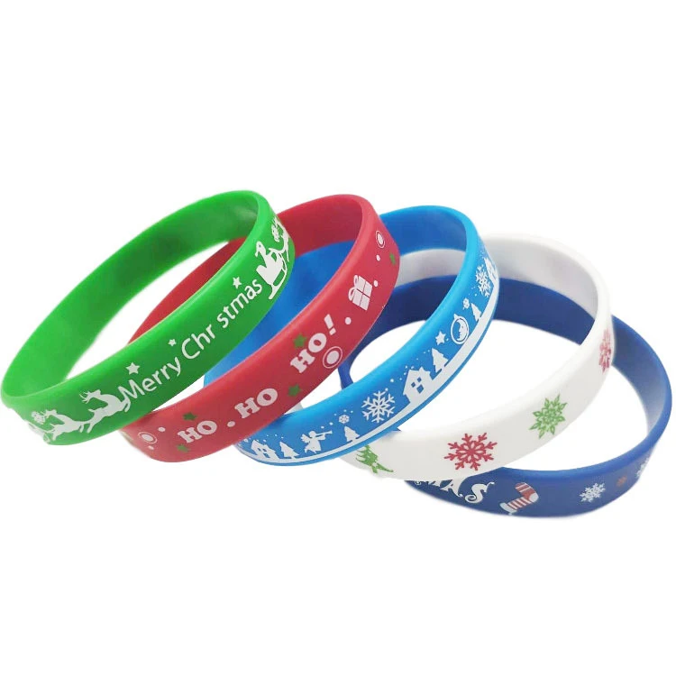 

5 шт., силиконовые браслеты на Рождество