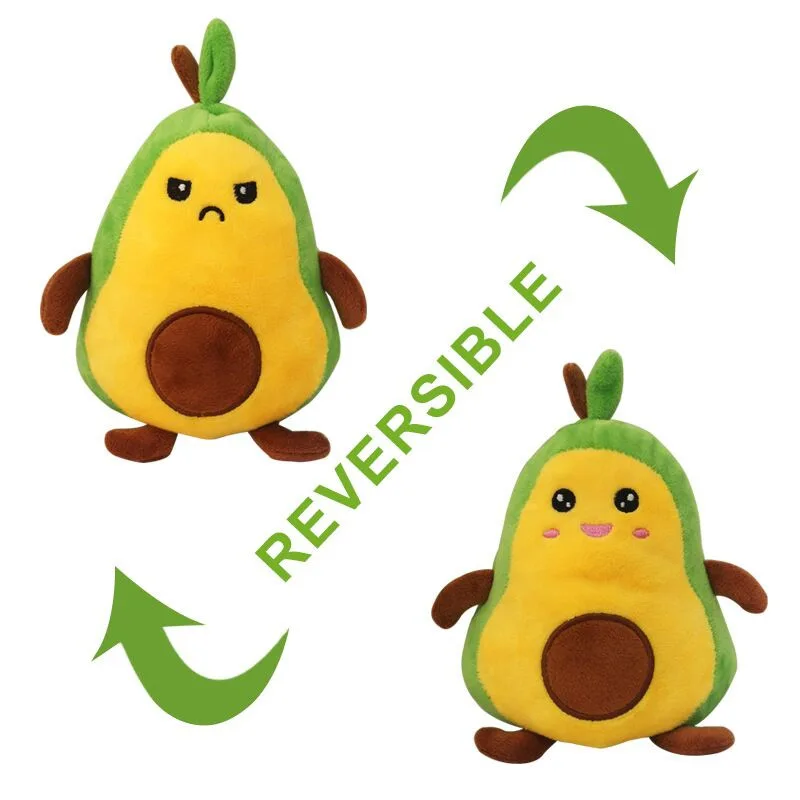 

2021 NewCute Avocado Plush Toy Flips The Avocado Doll Angrily Transforms Into A Happy Emoticon Bag Gifts for children
