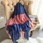 Роскошный брендовый женский шарф 2022, модные шелковые шарфы с принтом, летние шали и палантины, мягкая Пашмина, Женская бандана