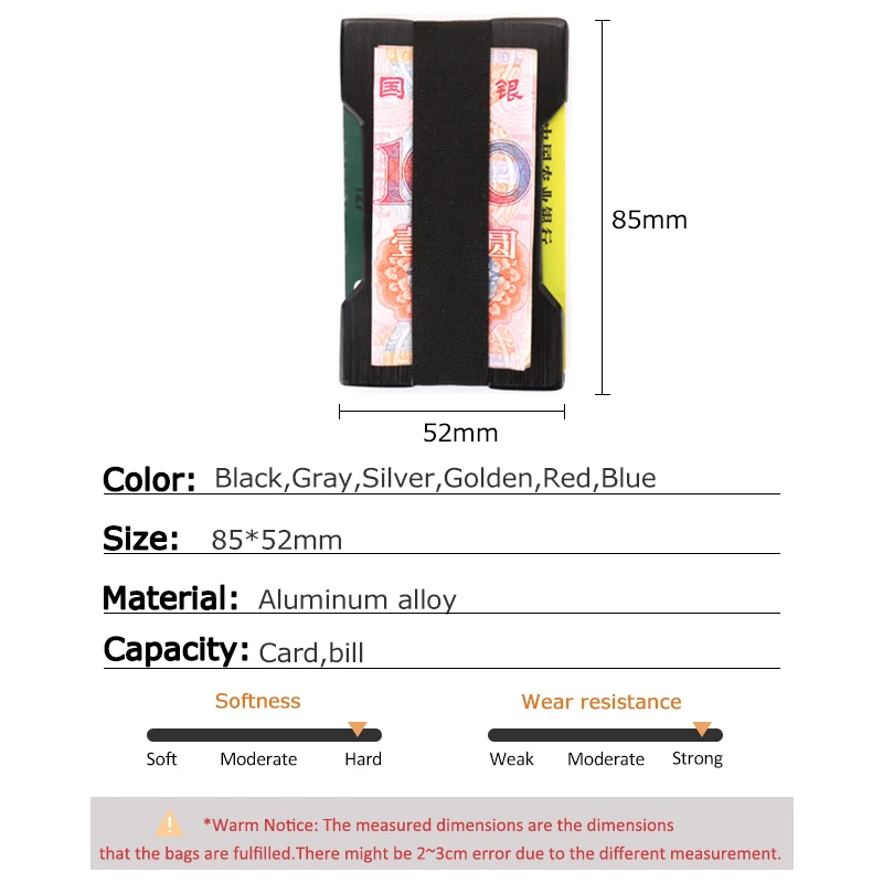 Повседневный металлический держатель для кредитных карт мужской кошелек с Rfid