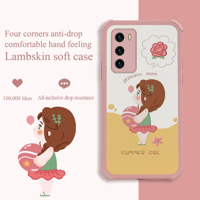 

Beach Girl Phone Case For Huawei P40 P40Pro P40Lite Pro Lite Liquid Silicone Cover