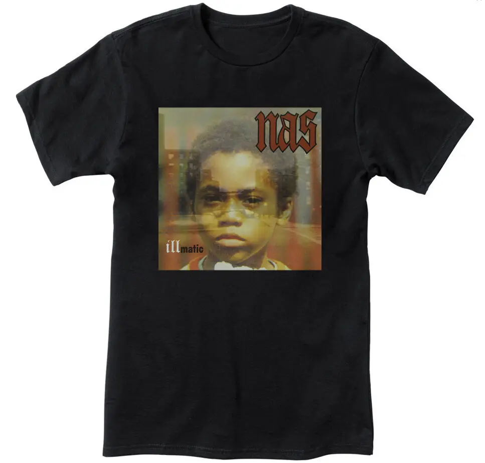 NAS Illmatic хип хоп Мужская черная футболка с графикой Новинка! S m L XL 2XL 3XL 4XL 5XL