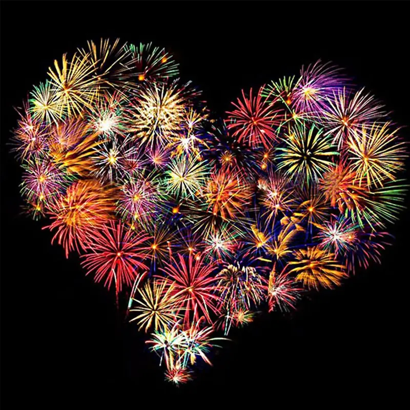 Полностью квадратная/круглая дрель 5D DIY Алмазная картина Love Heart пиротехника
