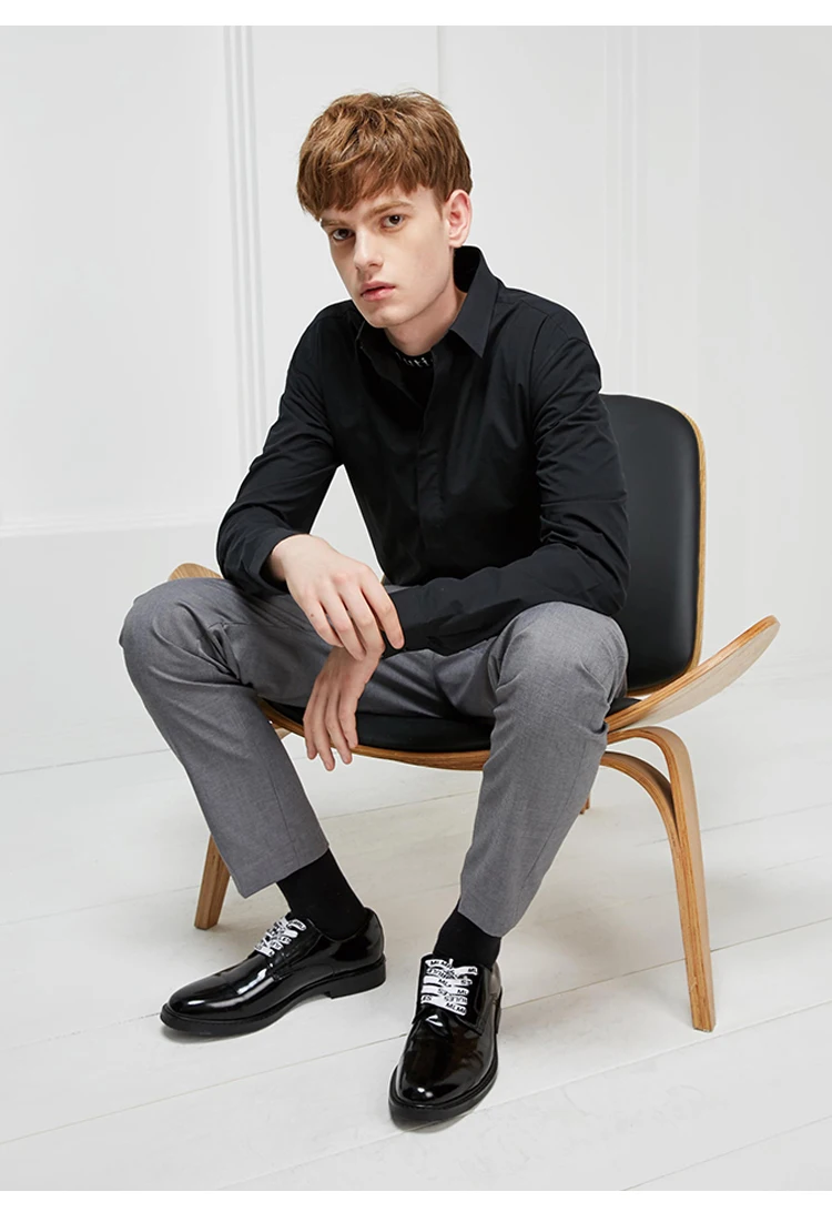 JackJones мужская деловая умная Повседневная рубашка с длинными рукавами 219105554