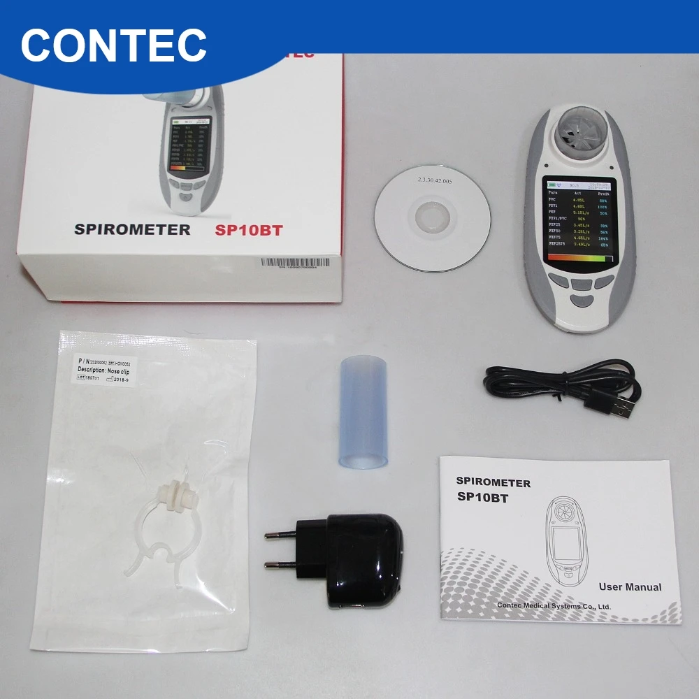 CONTEC SP10BT с 1 единицами мундштук цифровой прибор для измерения объема легких спирометр функции легочного аппарата
