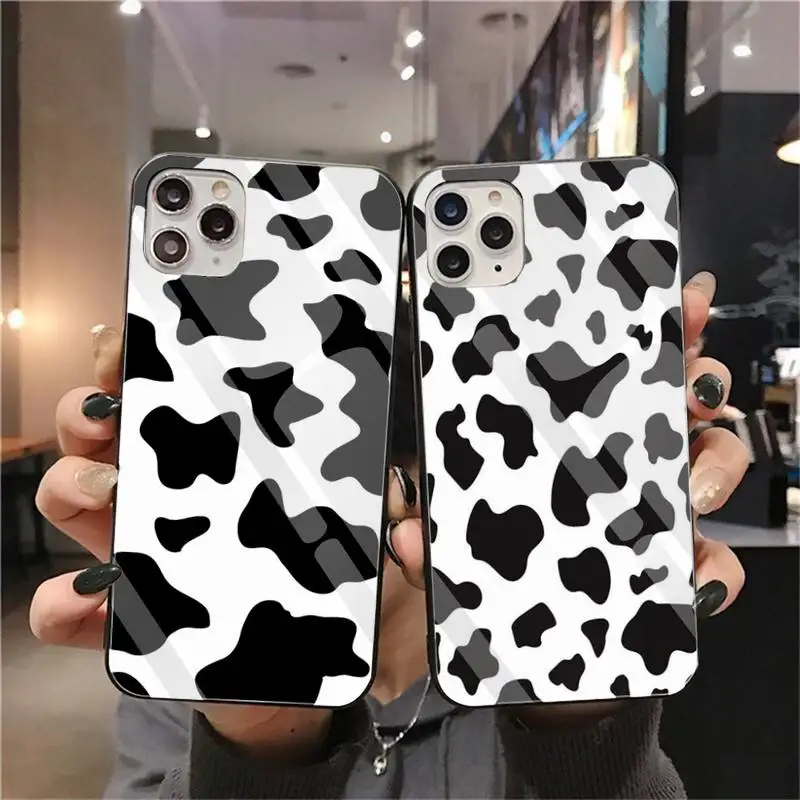 Чехол NBDRUICAI с коровьим принтом черный белый корпус чехол для телефона закаленное