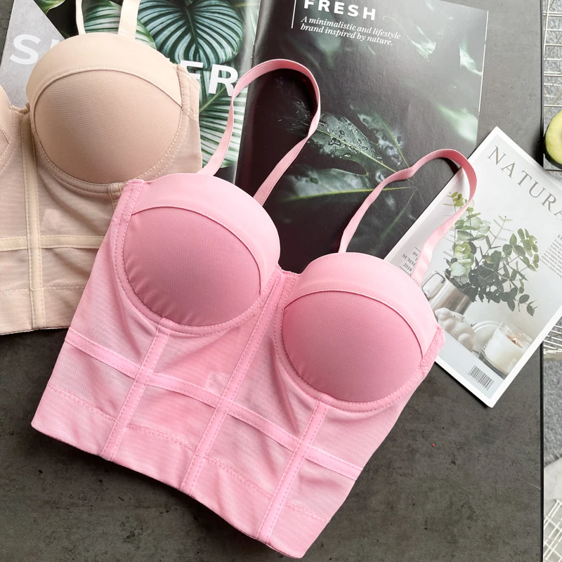 

Sexy Night Club Party Outwear Vest Top Plus Size Push up Bralet Bra Adjustable Strap Sleeveless Women Bustier Crop Top