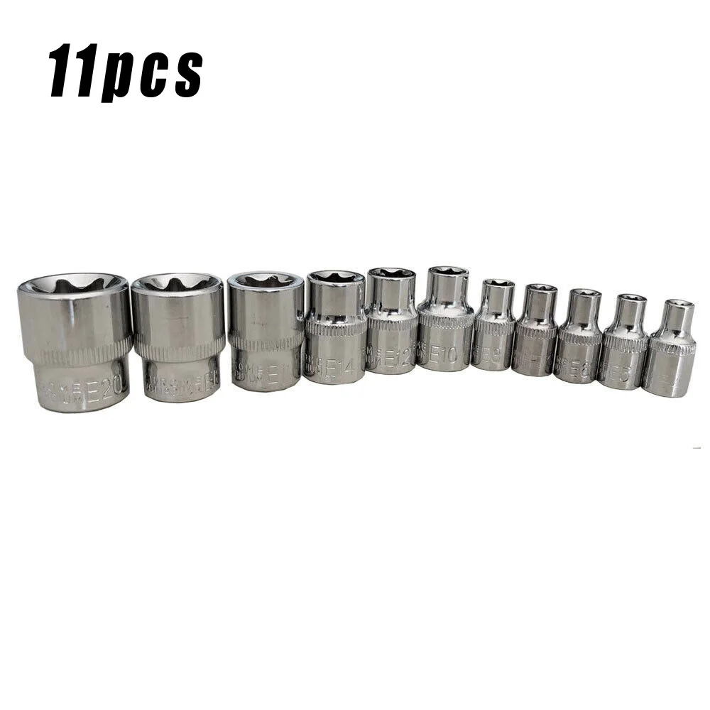 

11pcs E Torx Star Bit Female Socket Set Automotive Shop Tools 1/4 3/8 E4-E20 Brand New And High Quality