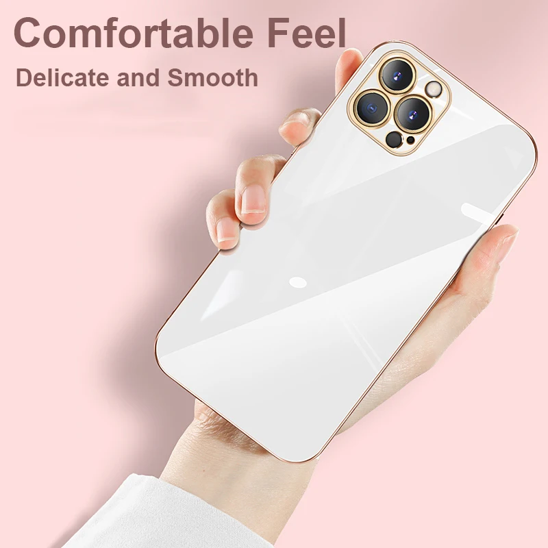 Luxury Gold Plating Electroplating Case For iPhone 11 12 Pro Max Mini X XR XS Max 8 7 6s 6 Plus SE 2020 Soft Silicone Cover Case