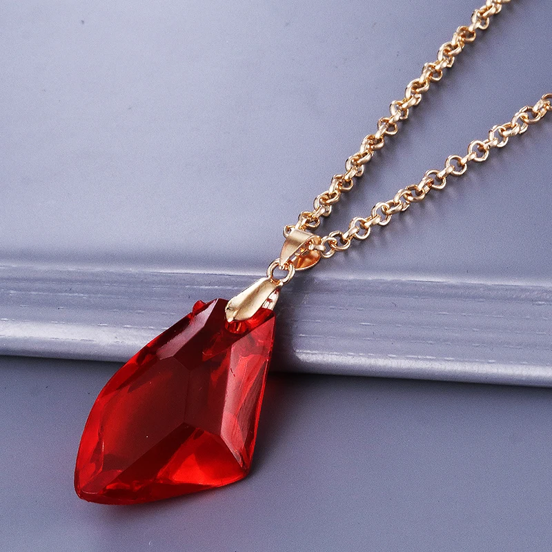 

Fashion Movie Charm Sorcerer Philosopher's Magic Stone Necklace Red Acrylic Pendant Potter Jewelry For Men Women