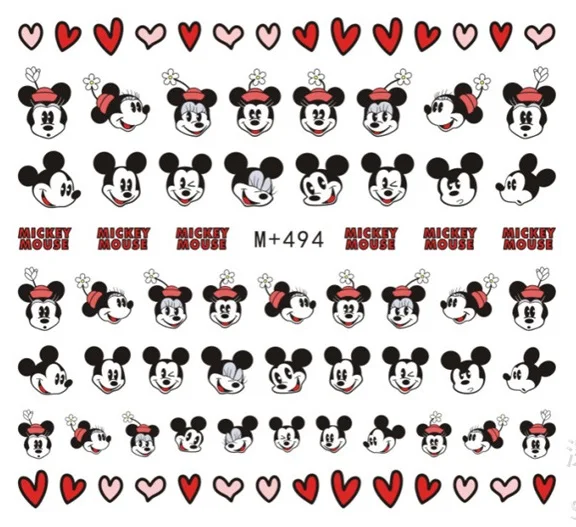 TSC серия большой размер Tsc-130 неоновая мышь стикеры 3D на ногти nail Art Наклейка cheetsan бренд шаблон diy Инструменты для ногтей украшения - Цвет: 5 PCS WATER-494