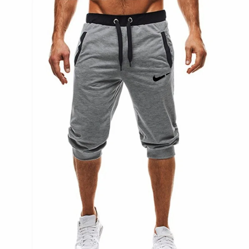 2 gray Модные летние мужские повседневные спортивные шорты 3/4 брюки короткая одежда для фитнеса и бодибилдинга мужские шорты Летняя мужская одежда Новинка - Цвет: 2 gray