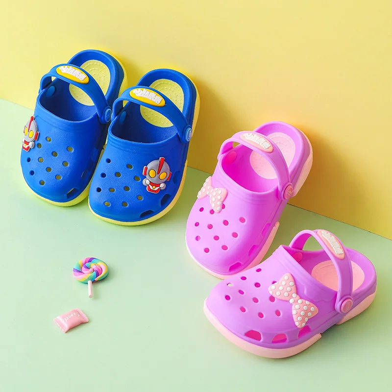 Летняя модная детская обувь с рисунками из мультфильмов для мальчиков и девочек