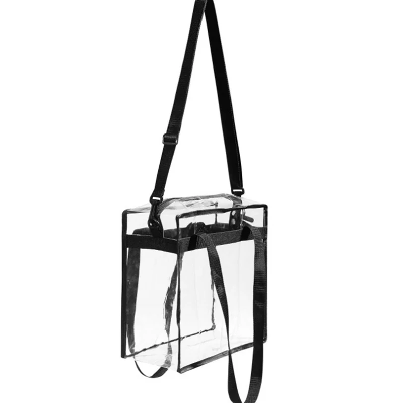 Повседневная прозрачная сумка тоут из ПВХ спортивная мессенджер через плечо