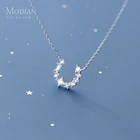 Ожерелье женское из серебра 925 пробы с подвеской в форме буквы Modian со сверкающим цирконием, ожерелье свободного размера, Изящные Ювелирные украшения