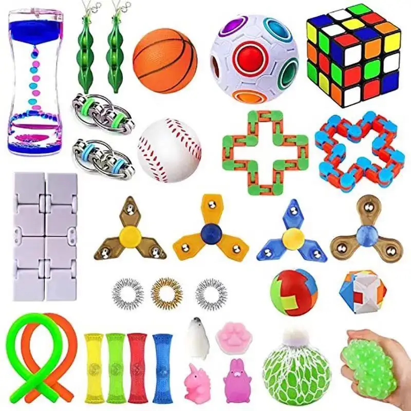 

Anti Stress Set Fidget Toys Stretchy Strings Pop It Popit Gift Pack Adults Children Squishy Sensory Antistress Relief Figet Toys
