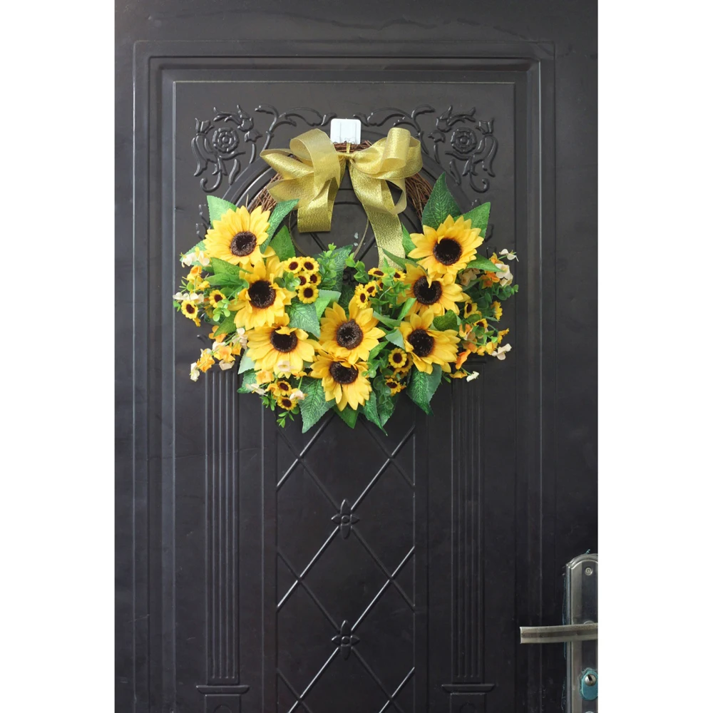 

Wall Decor Flower Garland Wreath Artificial Sunflower Silk Cloth 40CM16 Inch 40cm Door Hanging Elegant Home Decoration