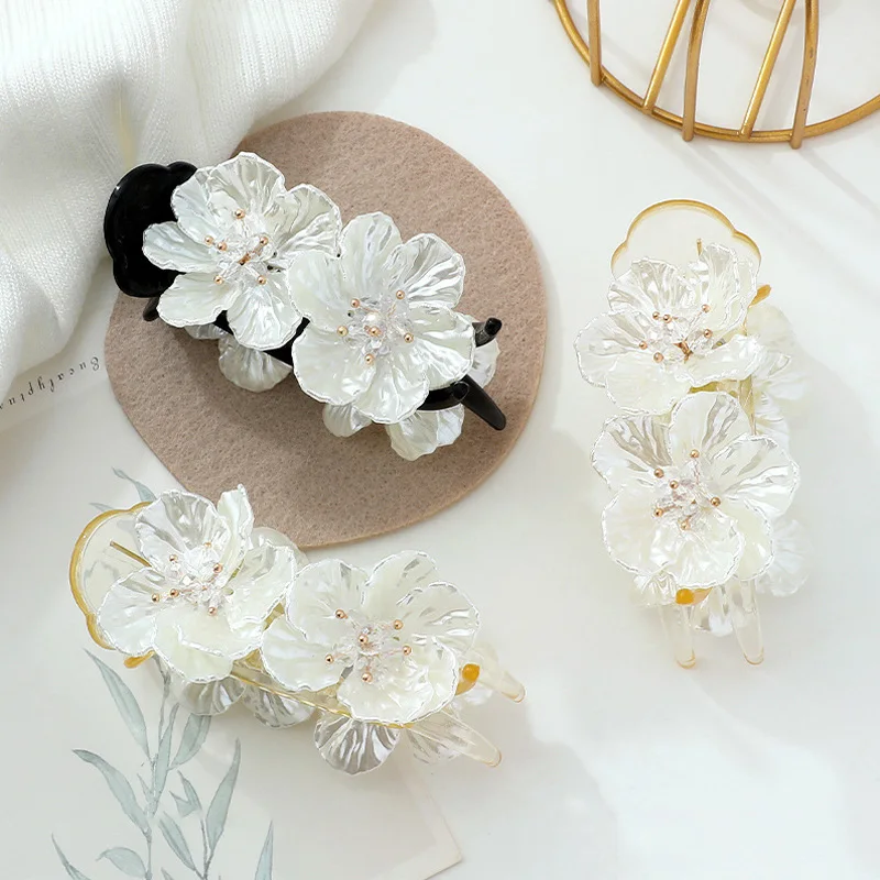 

Sweet Flower Shape Hair Clips for Women Girls Hair Claw Chic Barrettes Claw Crab Hairpins Styling Bohemia Hair Accessories Gift