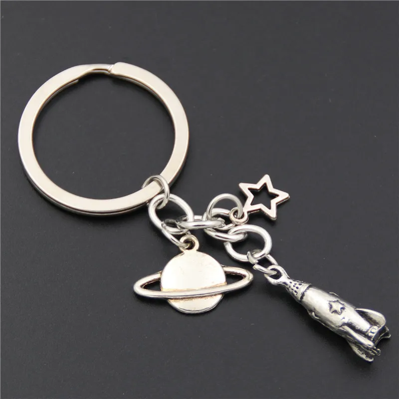 Astronomy Alien Keyring Spaceship Rocket Star Planet Astronaut Charm Keychain Creative Men Women Jewelry Best Friend Gift | Украшения и