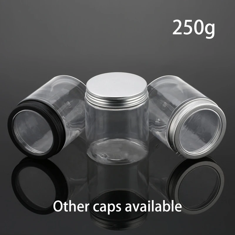 250 г пластиковая прозрачная пустая банка для конфет и чая контейнер хранения