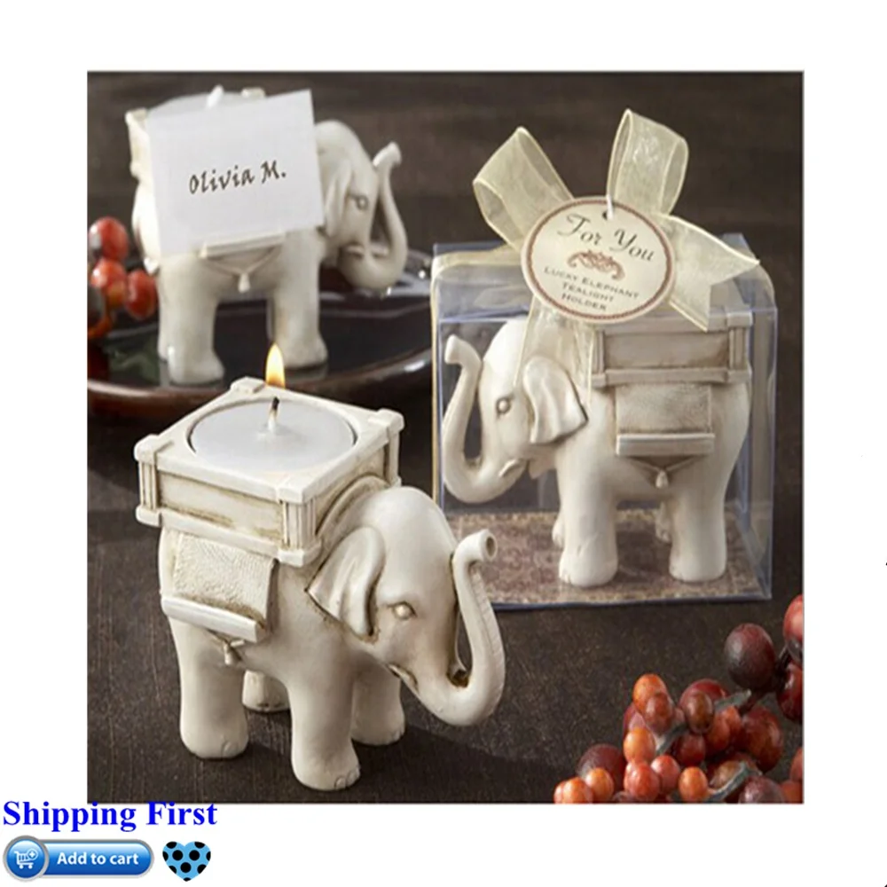 1 шт. Счастливый слон свечи Tealight держатель цвета слоновой кости Свадебная вечеринка домашний декор cOwpu