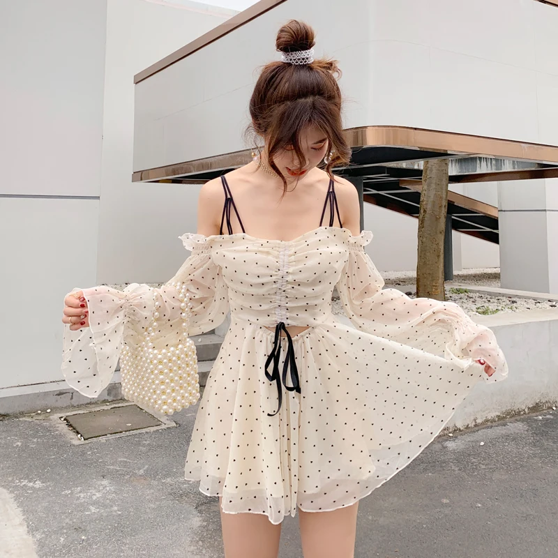 2020 женское винтажное ДРАПИРОВАННОЕ облегающее мини платье в горошек с завязками