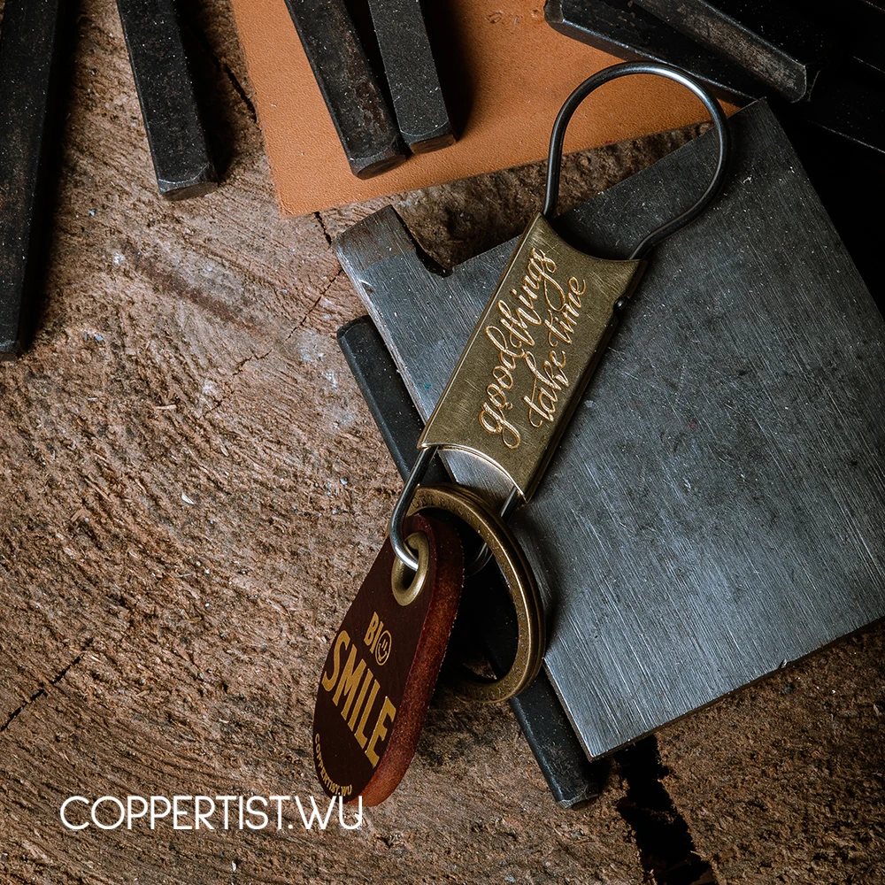 Coppertist. Wu, винтажный латунный брелок ручной работы, дизайн, брелок, Ретро стиль, крючок, модный брелок, брелок, подвеска