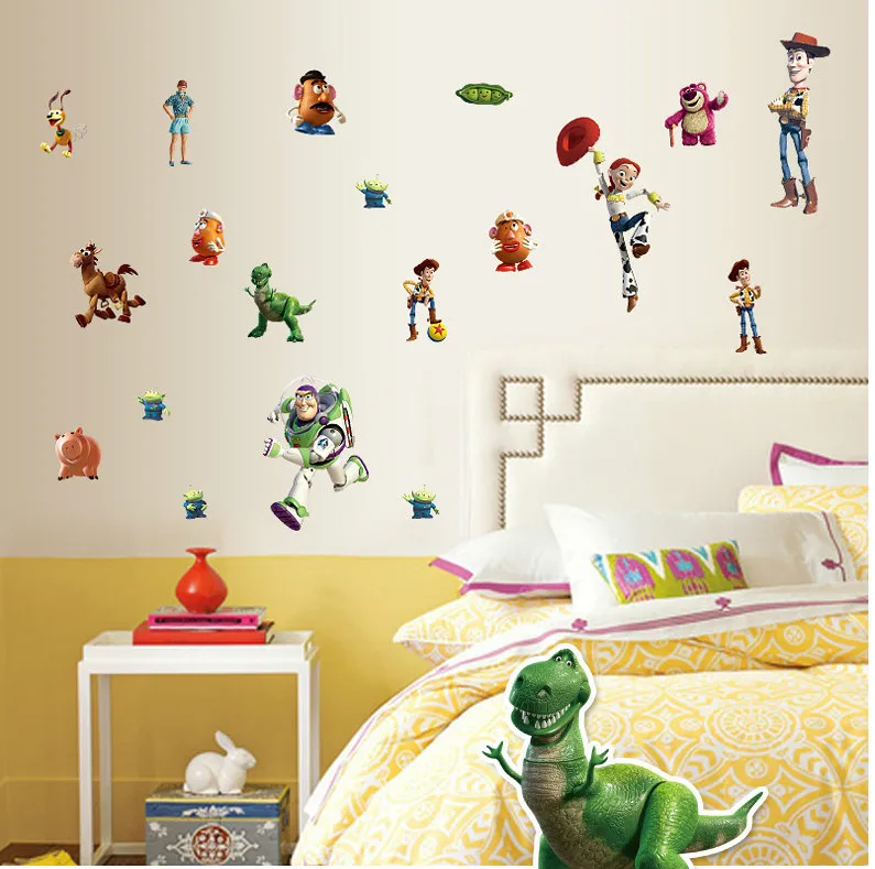Мультяшные игрушки из ПВХ для мальчиков художественные настенные наклейки