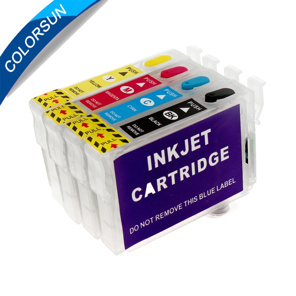 Colorsun T1271-T1274 Refillable ink cartridge for EPSON 60 545 645 840 845 WF-3520 3530 3540 7010 7510 7520 with ARC chips | Компьютеры и